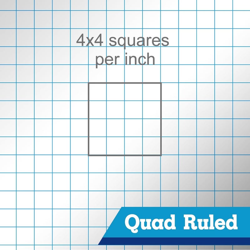 WritePads Graph Paper Pads 8.5 x 11, 4x4 Graph Ruled, 2-Pack, 50 Sheets/Pad, 60GSM White Graph Paper Notebook, Made In USA, No Ink Bleeding, Sturdy back, Micro-Perforated Graphing Paper for School Office - Image 2